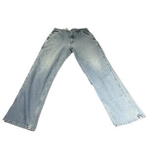 Vtg Carhartt Men's W 32 x L 34 light wash cartpenter workwear jeans